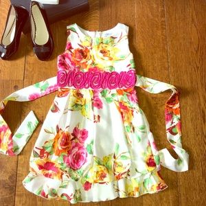 Little Girls Floral Party Dress Size 6x